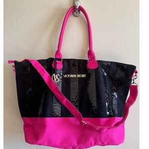 Victoria's Secret Black and Pink Tote